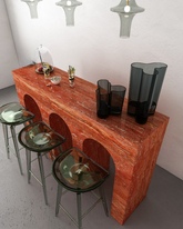 Red Travertine Bar